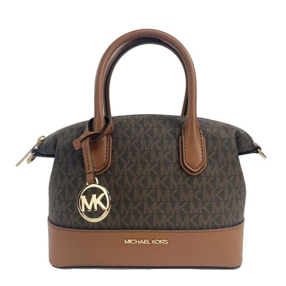 Michael Kors Handbags - NEW Michael Kors Hyde Small Satchel Crossbody Brown PVC Purse Handbag NWT